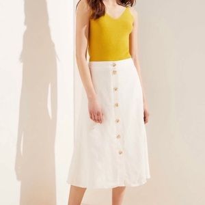 Loft White Midi Skirt
